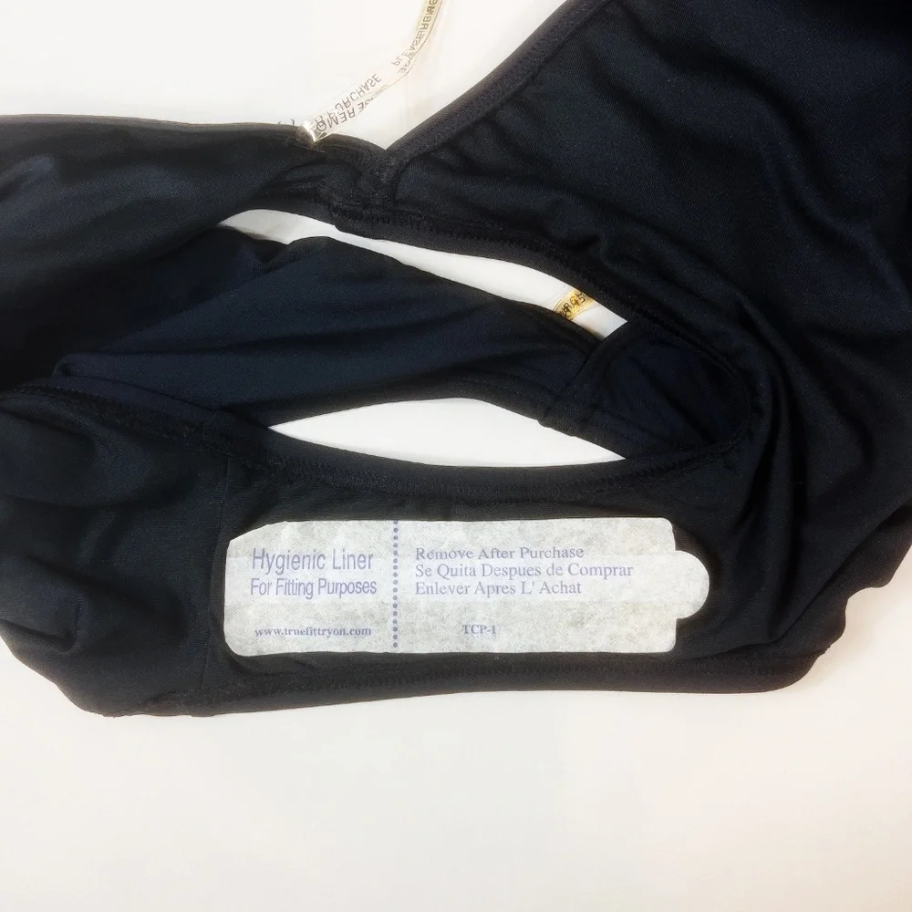 Vince Camuto 1 Piece Black Swimsuit with Gold Hardware Detail - Picture 8 of 10